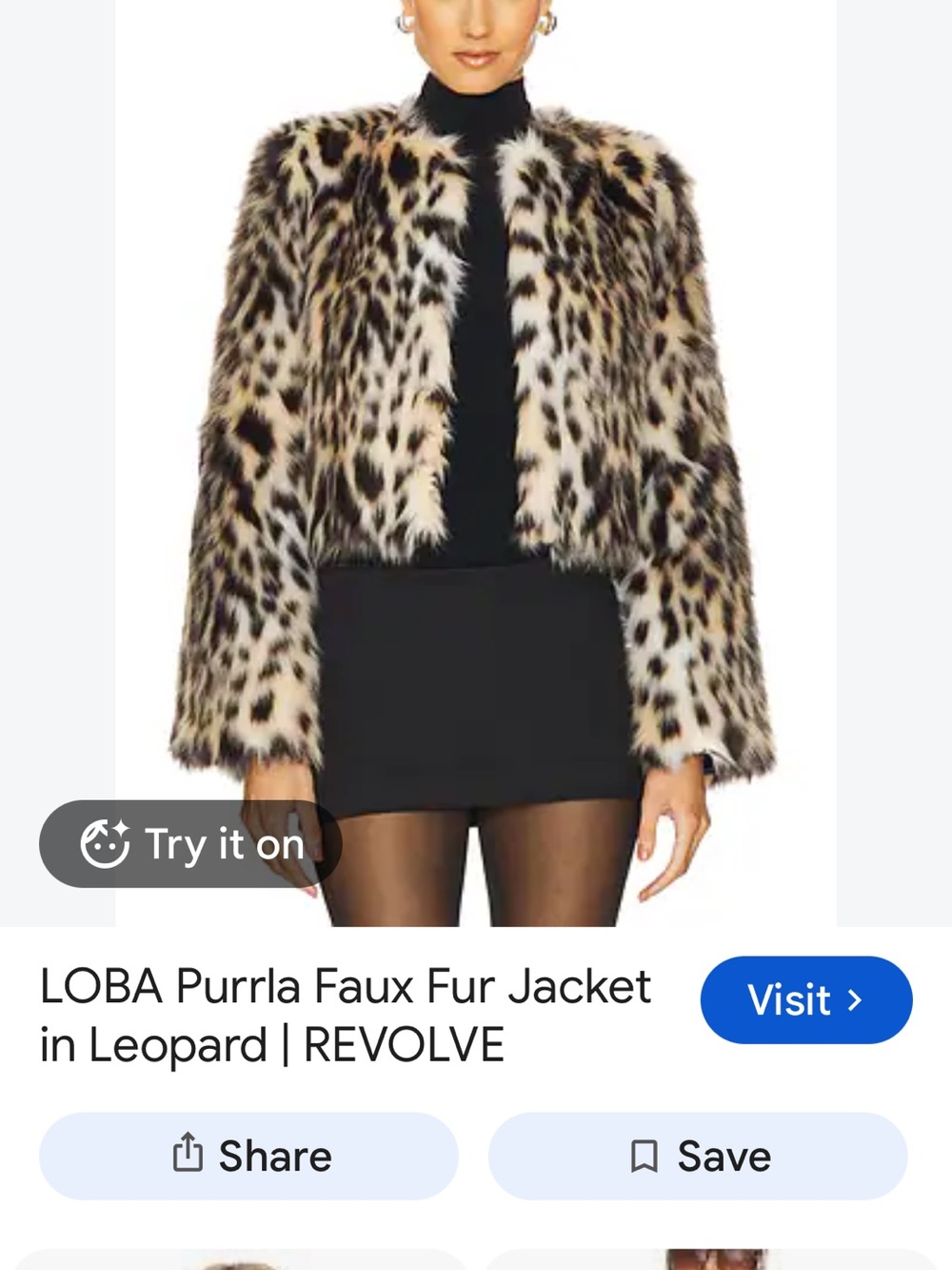 REVOLVE Faux Fur Leopard-Print Teddy Jacket - Black, Cream, Brown